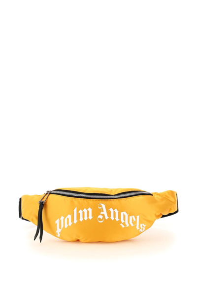 Shop Palm Angels Curved Logo Fanny Pack In Yellow