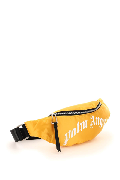 Shop Palm Angels Curved Logo Fanny Pack In Yellow