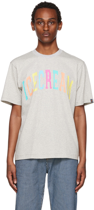 Shop Icecream Gray College T-shirt In Heather Grey