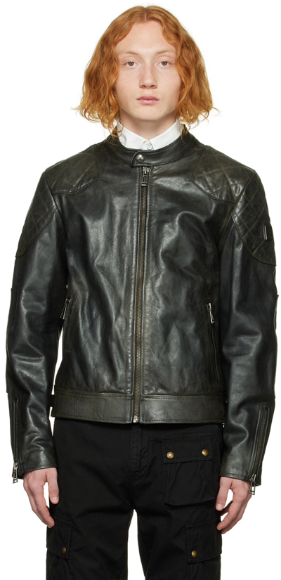 Shop Belstaff Black Outlaw Leather Jacket