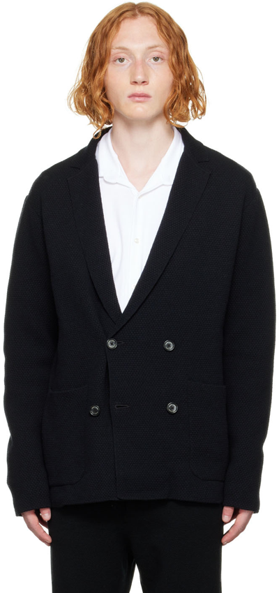 Shop Ralph Lauren Purple Label Black Viscose Blazer In Classic Black