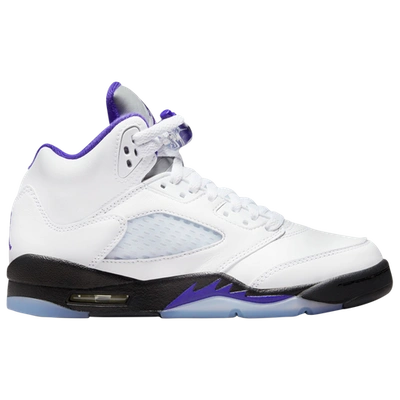 Shop Jordan Boys  Retro 5 In White/purple/black