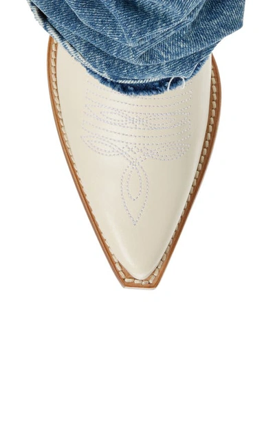 R13 Mid Cowboy Boots With Sleeves In Indigo