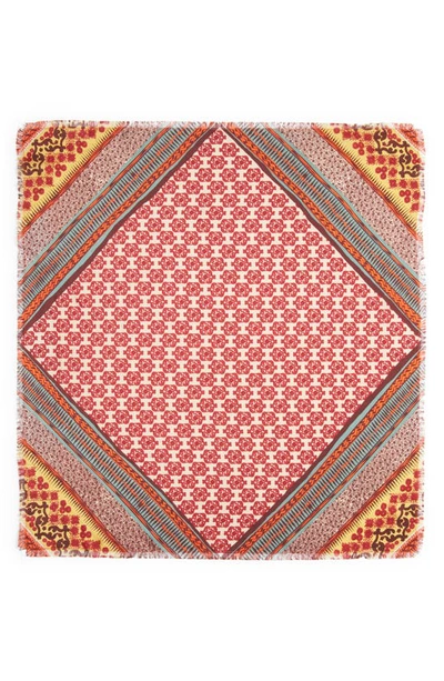 Treasure & Bond Print Square Silk Scarf In Tan Nantucket Global Craft