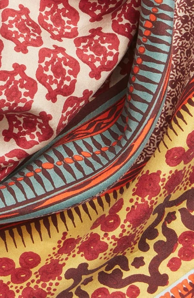 Treasure & Bond Print Square Silk Scarf In Tan Nantucket Global Craft