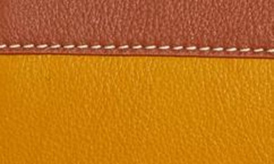 Shop Strathberry Tricolor Crescent Colorblock Leather Shoulder Bag In Mustard/ Chestnut/ Vanilla