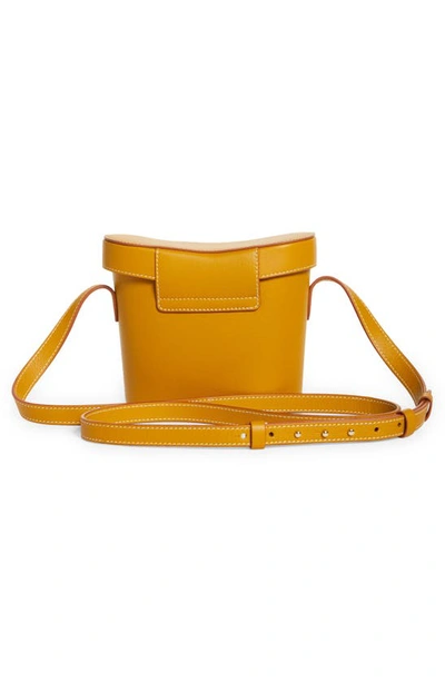 Shop Strathberry Safari Leather Crossbody Bag In Mustard