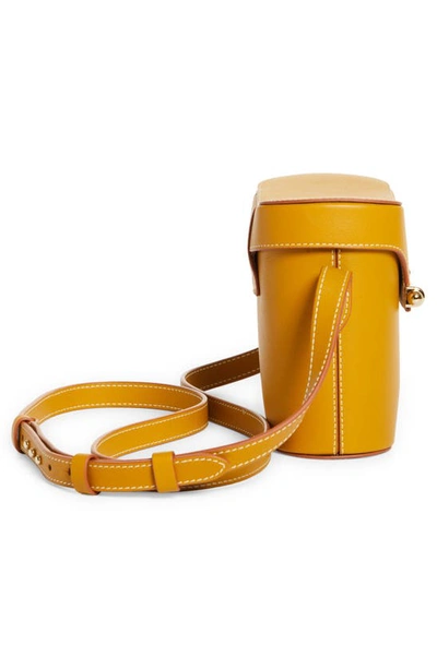 Shop Strathberry Safari Leather Crossbody Bag In Mustard