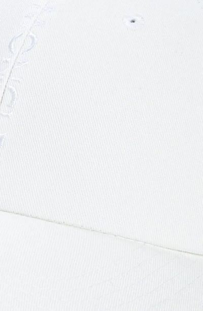 Shop Moncler Strike Out Logo Cotton Baseball Cap In White