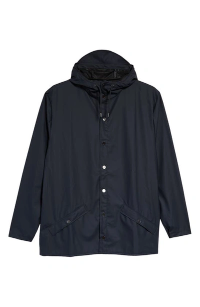 Shop Rains Lightweight Hooded Waterproof Rain Jacket In Navy