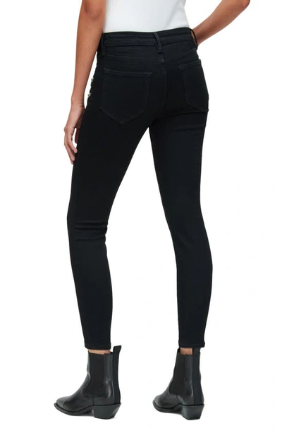 Shop Allsaints Miller Zip Skinny Jeans In Black