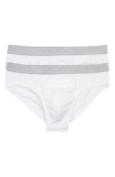 Shop Hanro Cotton Essentials 2-pack Briefs In White