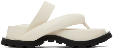 Shop Jil Sander Off-white Oversize Strap Platform Sandals In 109 Ecru'