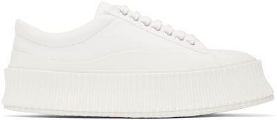 Shop Jil Sander White Platform Sneakers In 100 Optic White