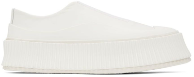 Shop Jil Sander White Slip-on Platform Sneakers In 102 Natural