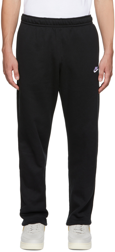 Shop Nike Black Sportswear Club Lounge Pants In Black/black/white
