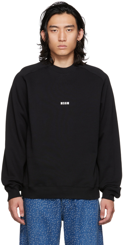Shop Msgm Black Felpa Sweatshirt In 99 Black