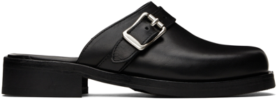 Shop Our Legacy Black Camion Mules In Black Leather