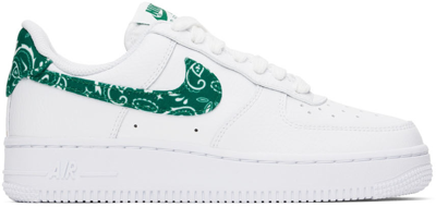 Shop Nike White & Green Air Force 1 '07 Sneakers In White/malachite-whit