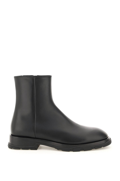 Shop Alexander Mcqueen Slim Tread Ankle Boots In Black