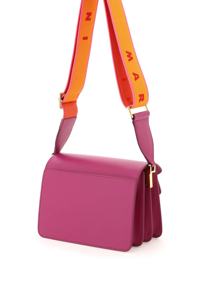 Shop Marni Trunk Medium Bag With Logo Strap In Multicolor