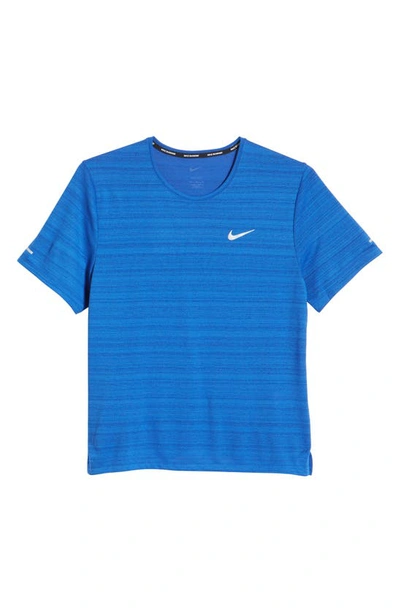 Shop Nike Dri-fit Miler Reflective Running T-shirt In Game Royal/ Reflective Silver
