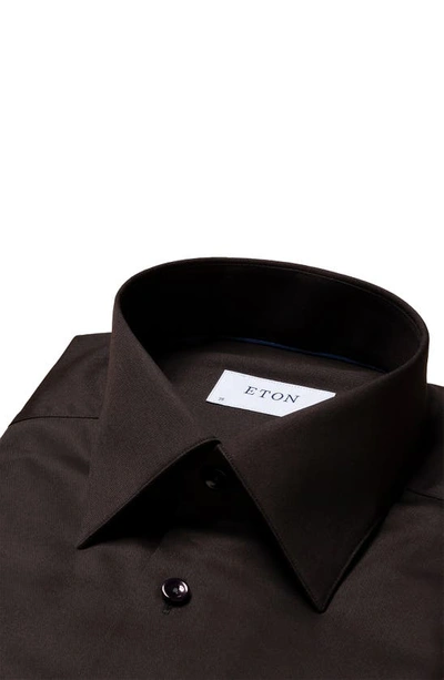Shop Eton Slim Fit Tech Stretch Dress Shirt In Black