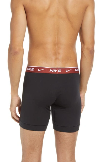 Shop Nike Dri-fit Essential 3-pack Stretch Cotton Boxer Briefs In Black Multi Stripe