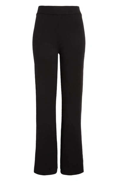 Shop Monrow Supersoft Knit Flare Pants In Black