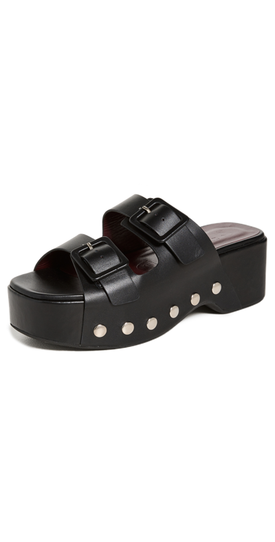 Shop Staud Remi Platform Sandals In Black