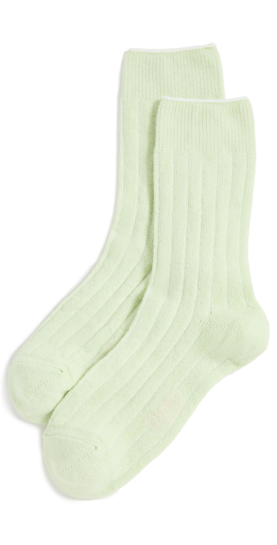 Shop Stems Lux Cashmere Socks In Green