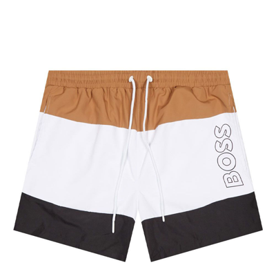 Shop Hugo Boss Colour Block Swim Shorts In Multi