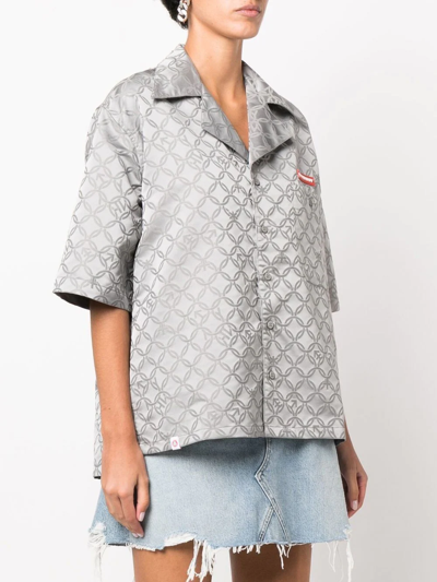 Shop Charles Jeffrey Loverboy Chainmail-jacquard Satin Shirt In Silver