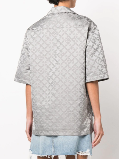 Shop Charles Jeffrey Loverboy Chainmail-jacquard Satin Shirt In Silver