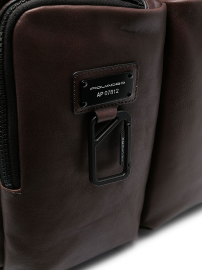 Piquadro Logo-plaque Detail Backpack In Brown