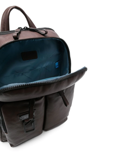 Piquadro Logo-plaque Detail Backpack In Brown