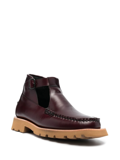 Shop Hereu Aielo Sport Leather Chukka Boots In Red