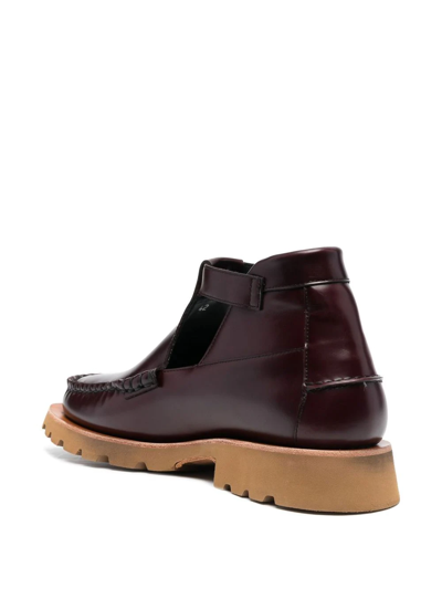 Shop Hereu Aielo Sport Leather Chukka Boots In Red