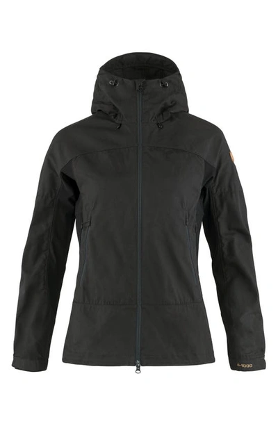Shop Fjall Raven Abisko Lite Trekking Jacket In Dark Grey-black