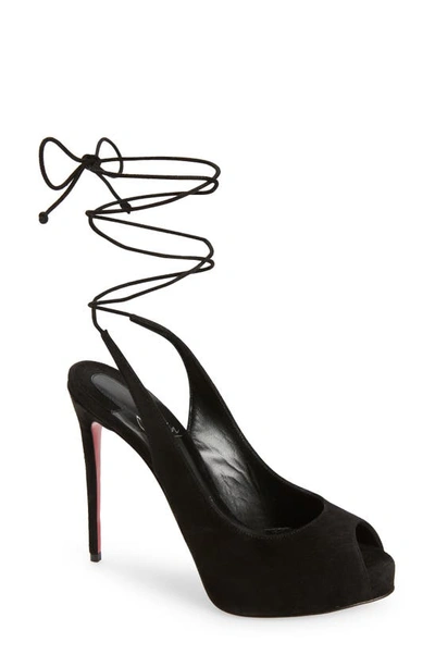 Shop Christian Louboutin Nvp Peep Toe Pump In Black