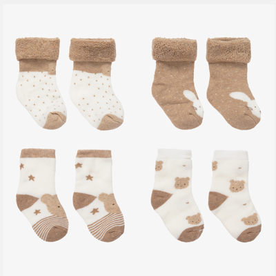 Shop Mayoral Newborn Beige & Ivory Socks (4 Pack)