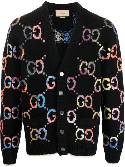 Shop Gucci Wool Cardigan In Nero