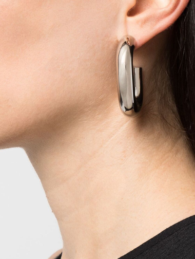 Rabanne Xl Link Hoop Earrings In Silver