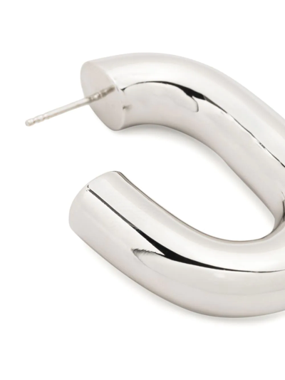 Rabanne Xl Link Hoop Earrings In Silver