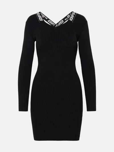 Shop Off-white Black Polyester Blend Dress