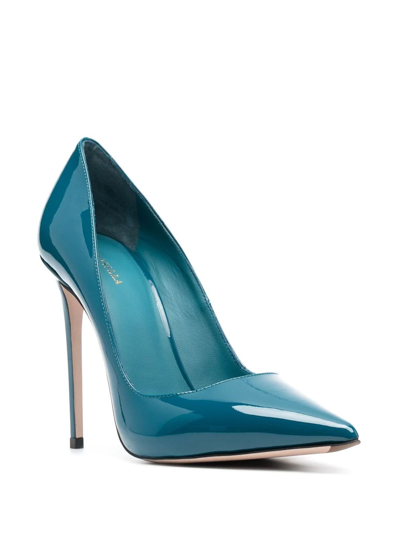 Shop Le Silla 125mm Eva Patent Leather Pumps In Blue