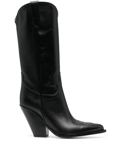 Shop Sonora Santa Fe Flame 110mm Leather Boots In Black