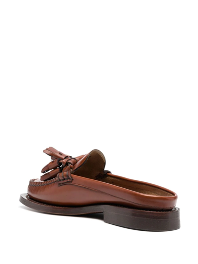 Shop Hereu Cairel Slip-on Leather Loafers In Brown