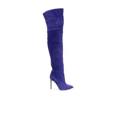 Shop Paris Texas Purple 105 Over-the-knee Suede Boots In Ultraviolet