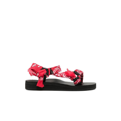 Shop Arizona Love Red Trekky Bandana Sandals In Red Bandana - Red Bandana